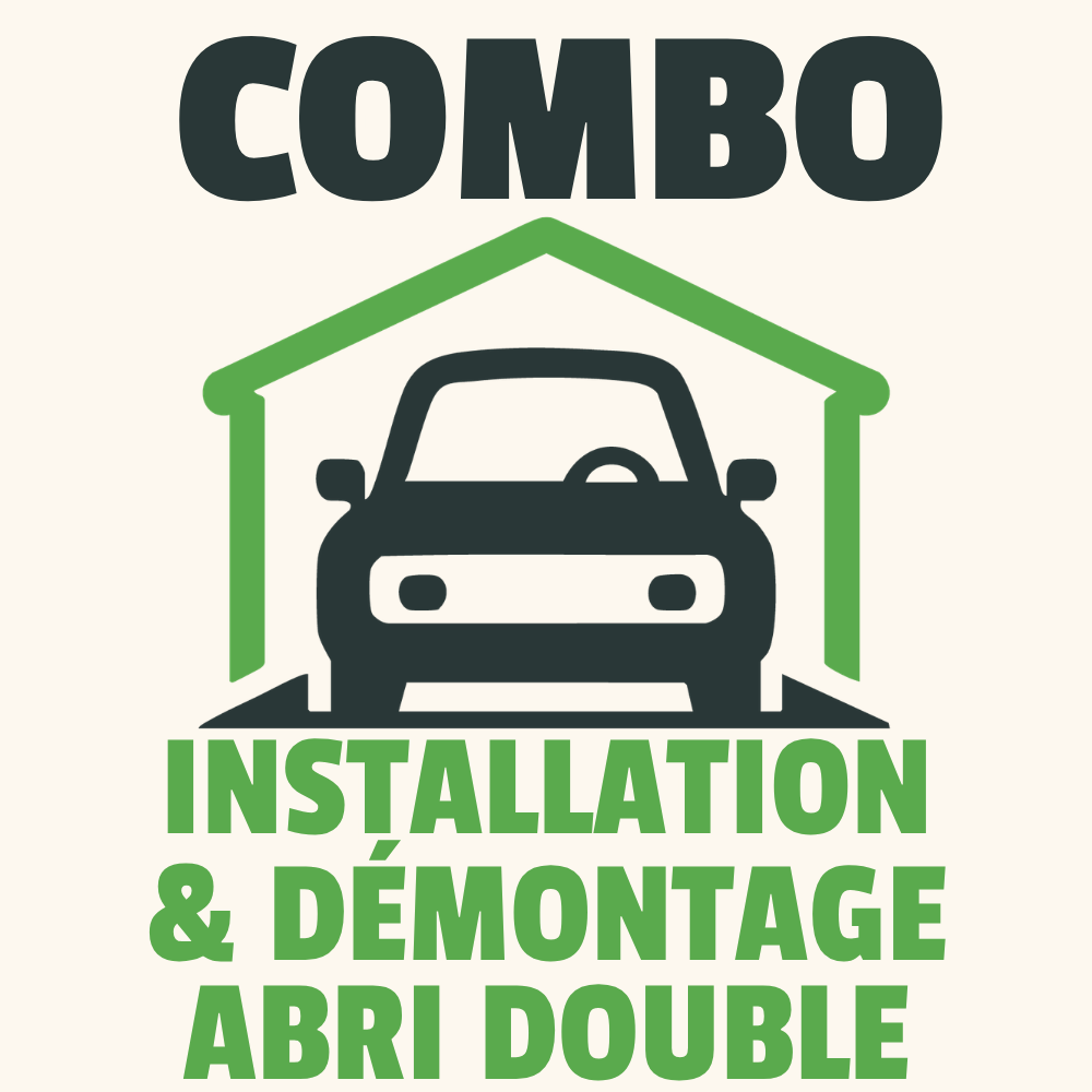 Forfait installation et démontage d’abri d’auto double.