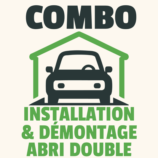 Forfait installation et démontage d’abri d’auto double.